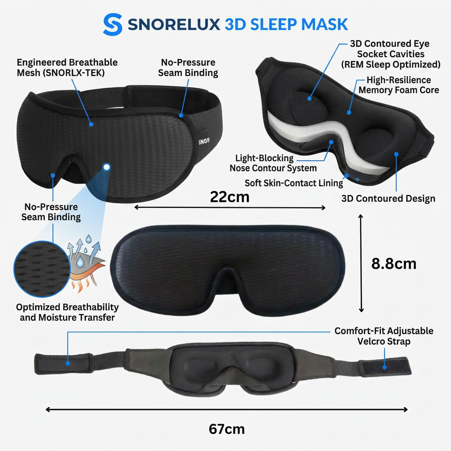 3D Lightweight Sleeping Masks